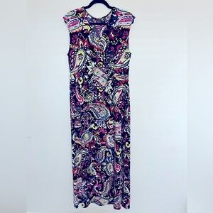 Rafaella Multicolor Paisley Maxi Dress Size L